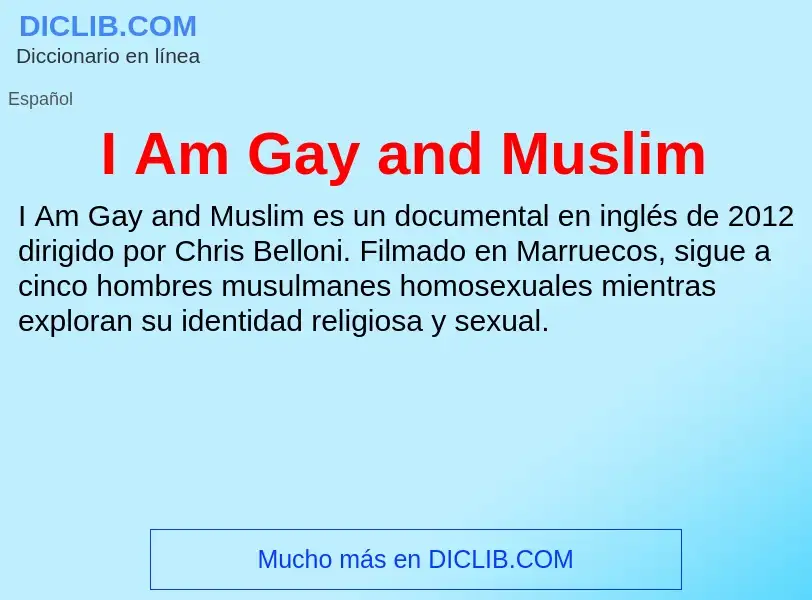 Was ist I Am Gay and Muslim - Definition