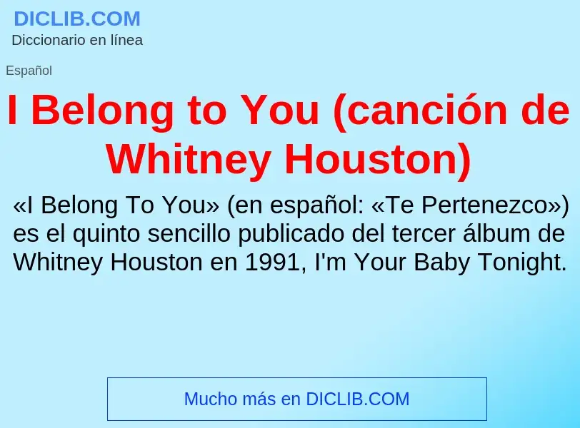 Was ist I Belong to You (canción de Whitney Houston) - Definition