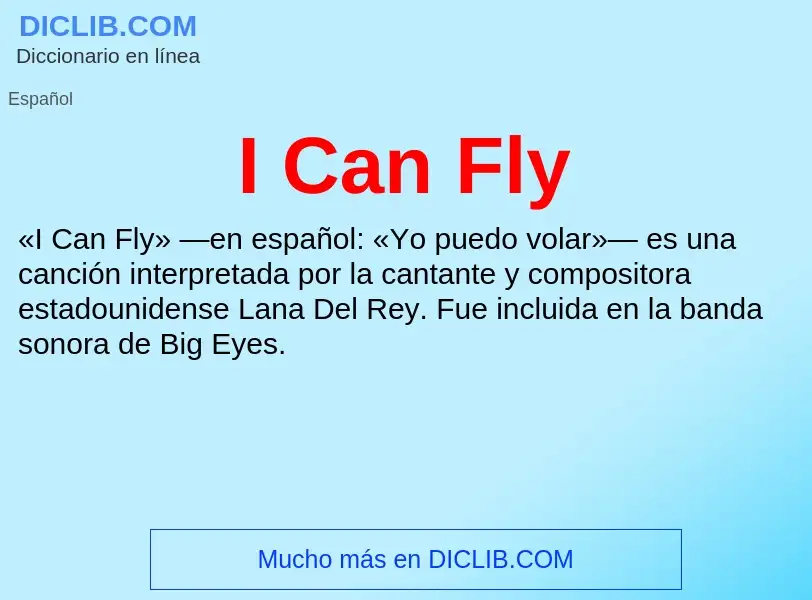 Wat is I Can Fly - definition