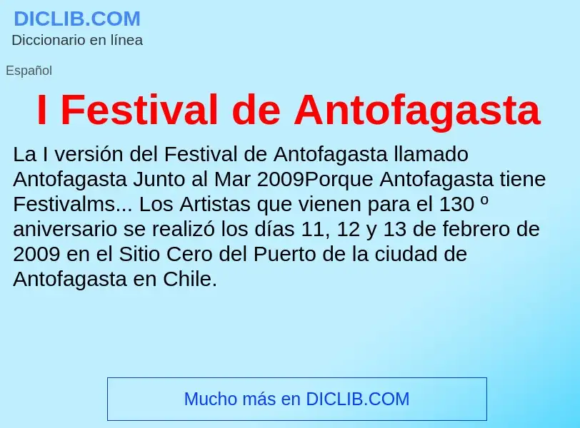 Was ist I Festival de Antofagasta - Definition