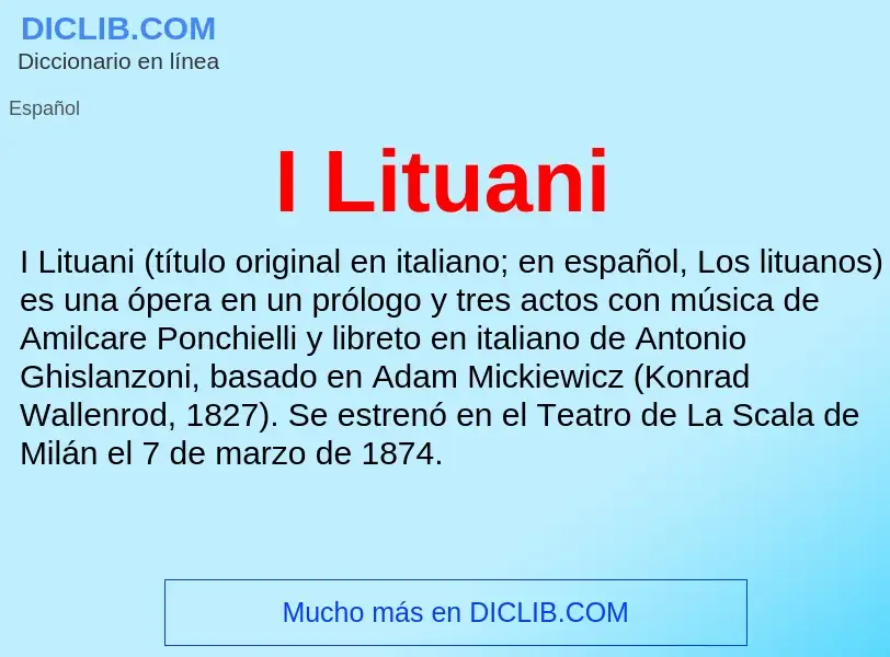 What is I Lituani - definition