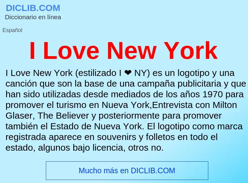 Что такое I Love New York - определение