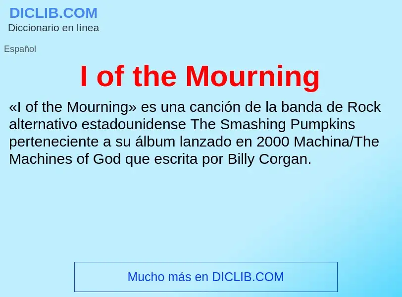 Wat is I of the Mourning - definition