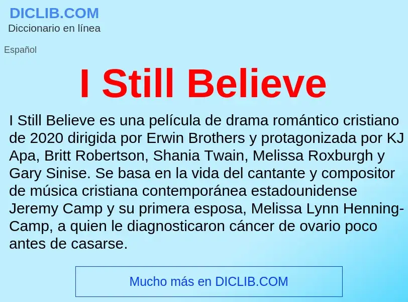 Was ist I Still Believe - Definition