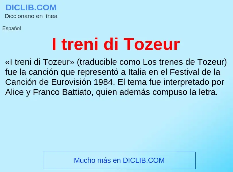 Τι είναι I treni di Tozeur - ορισμός