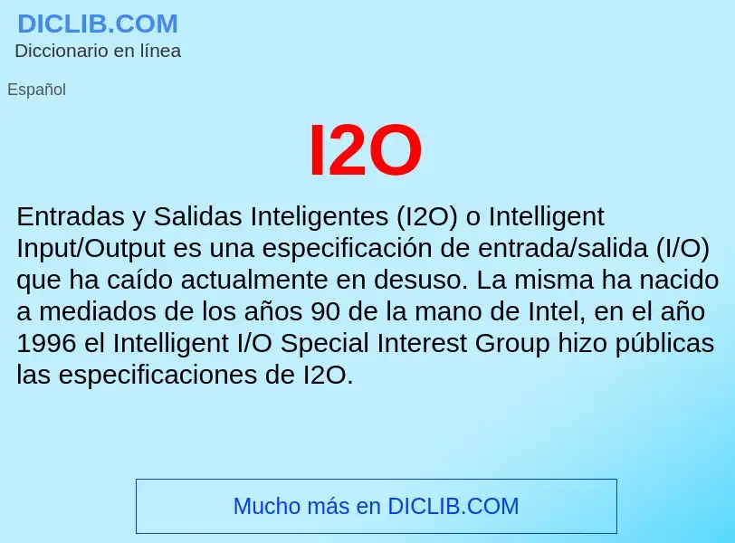 What is I2O - definition