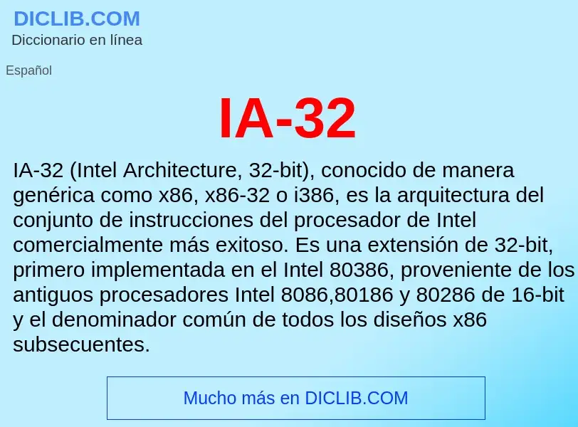 Wat is IA-32 - definition