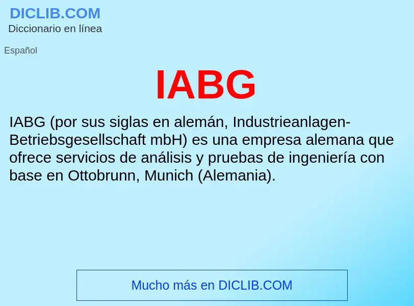 What is IABG - definition