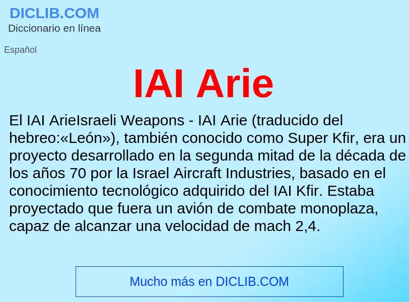 What is IAI Arie - definition