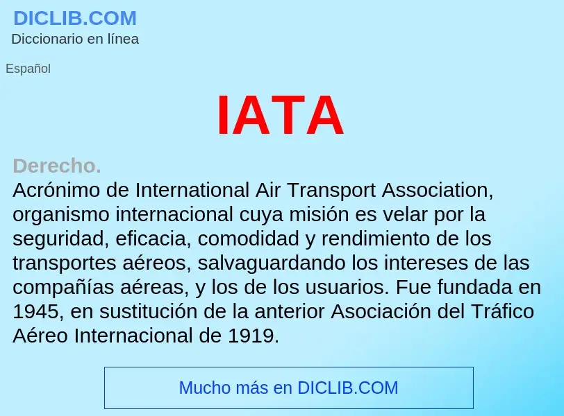 ¿Qué es IATA? - significado y definición