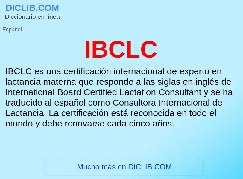 Wat is IBCLC - definition