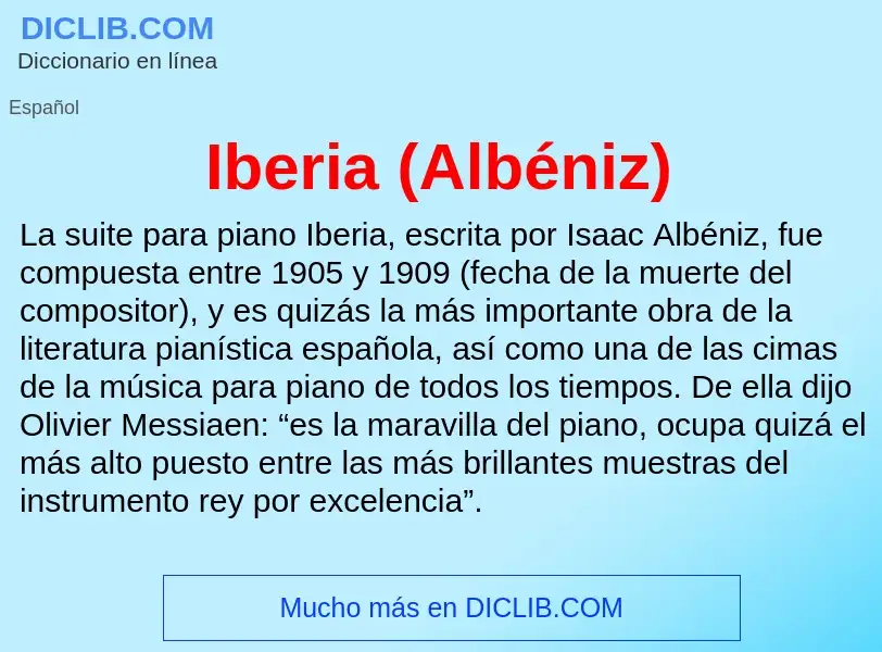 Che cos'è Iberia (Albéniz) - definizione