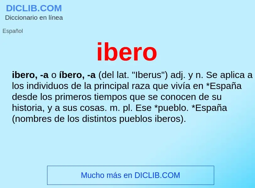 What is ibero - definition