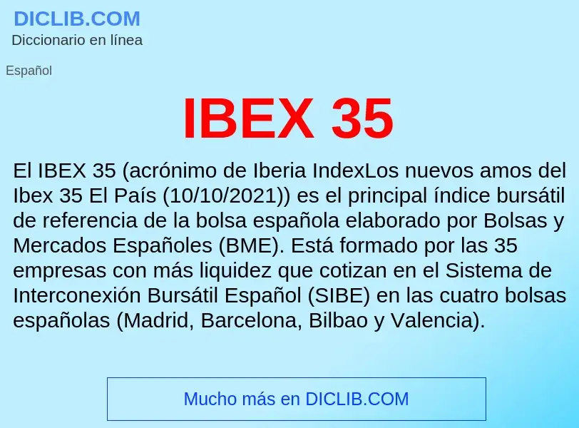 Wat is IBEX 35 - definition