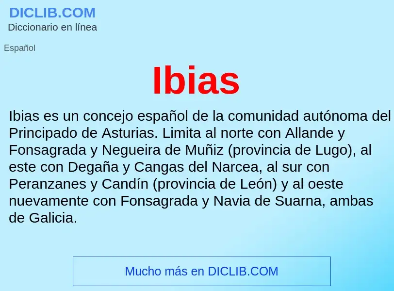 ¿Qué es Ibias? - significado y definición