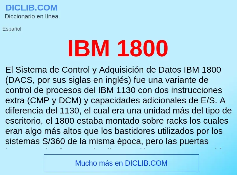 What is IBM 1800 - definition