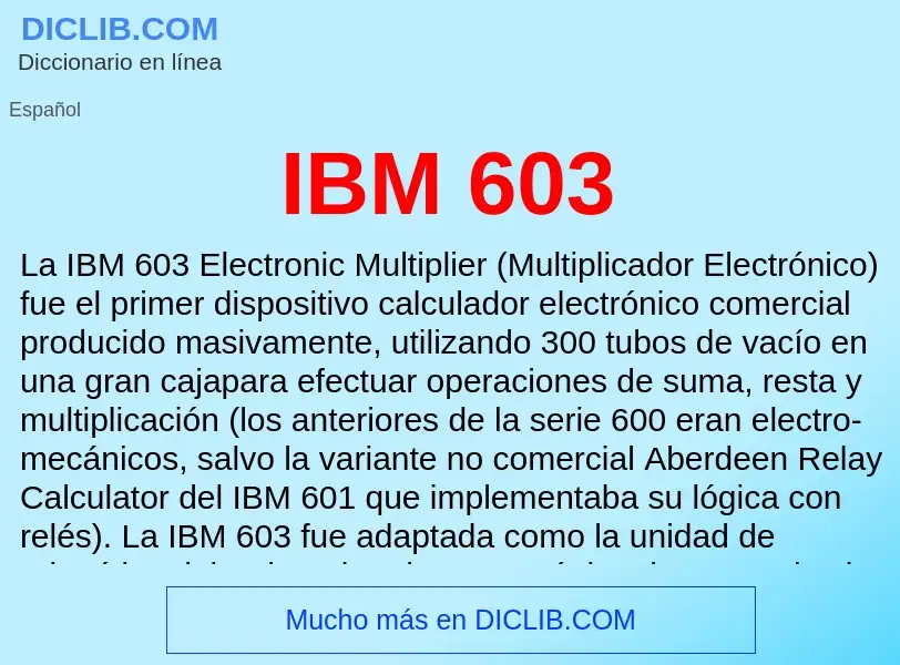 Wat is IBM 603 - definition