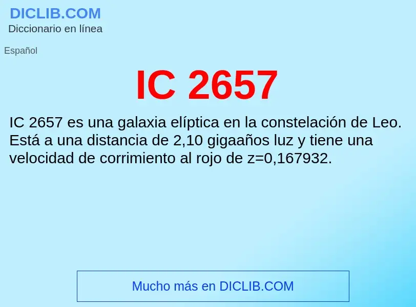 Wat is IC 2657 - definition