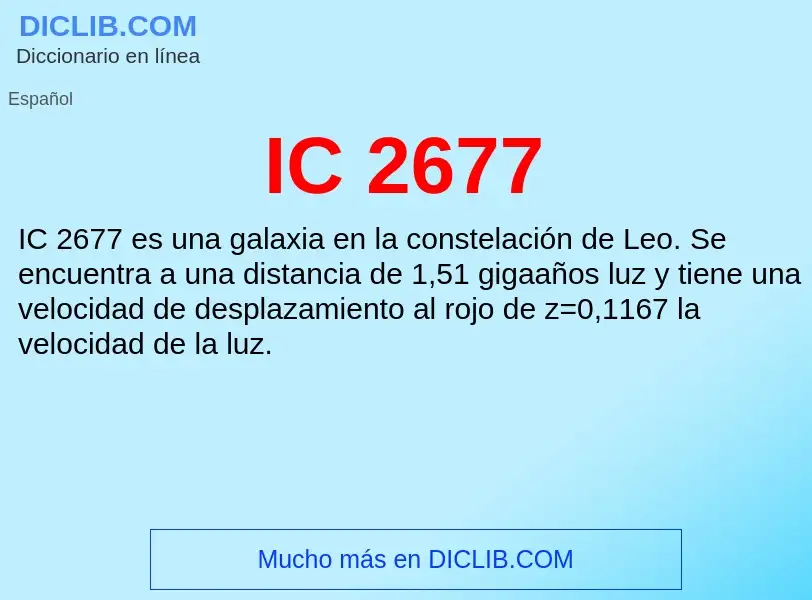 Wat is IC 2677 - definition