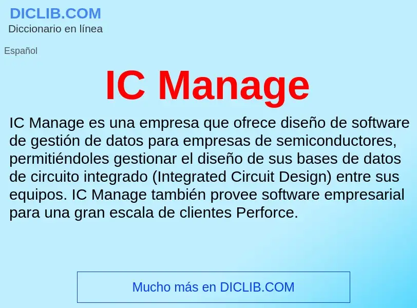 Wat is IC Manage - definition