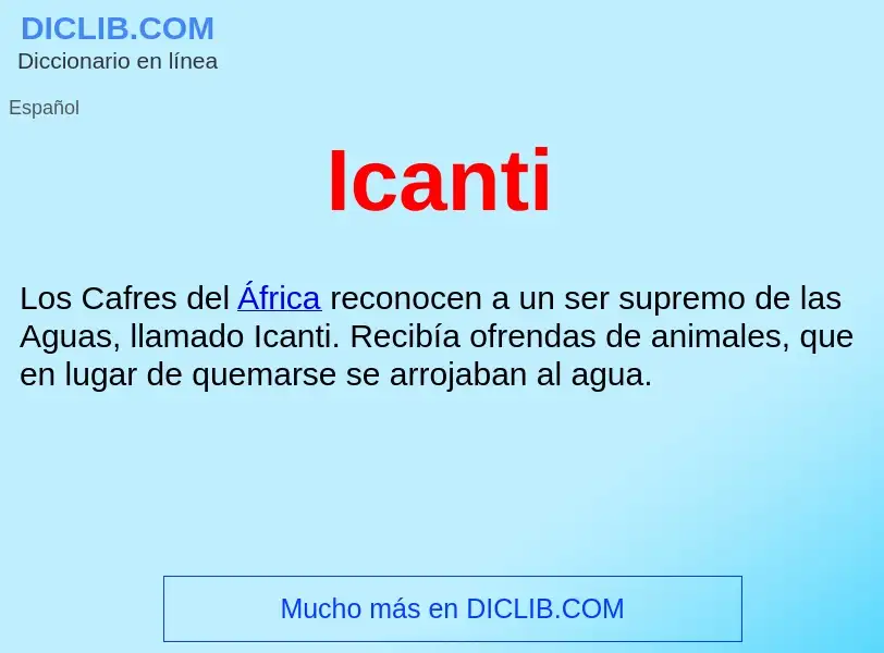 What is Icanti  - definition