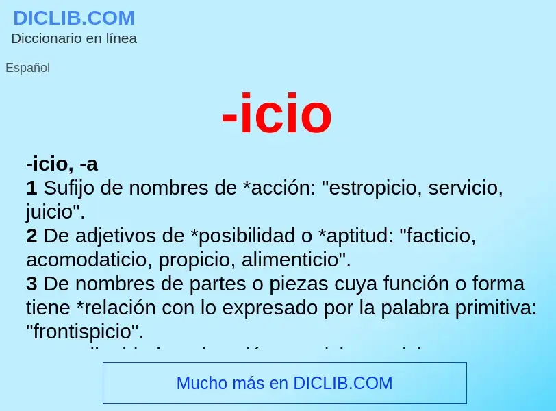 Wat is -icio - definition