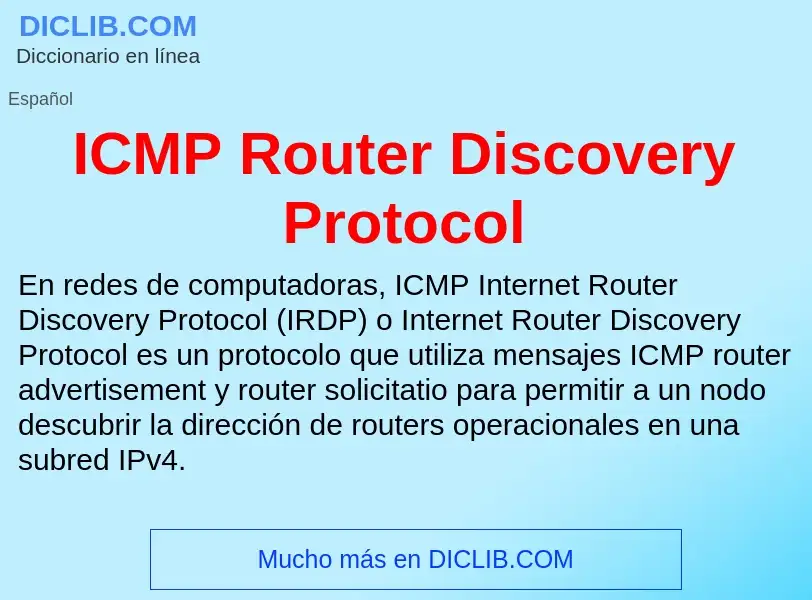 Wat is ICMP Router Discovery Protocol - definition