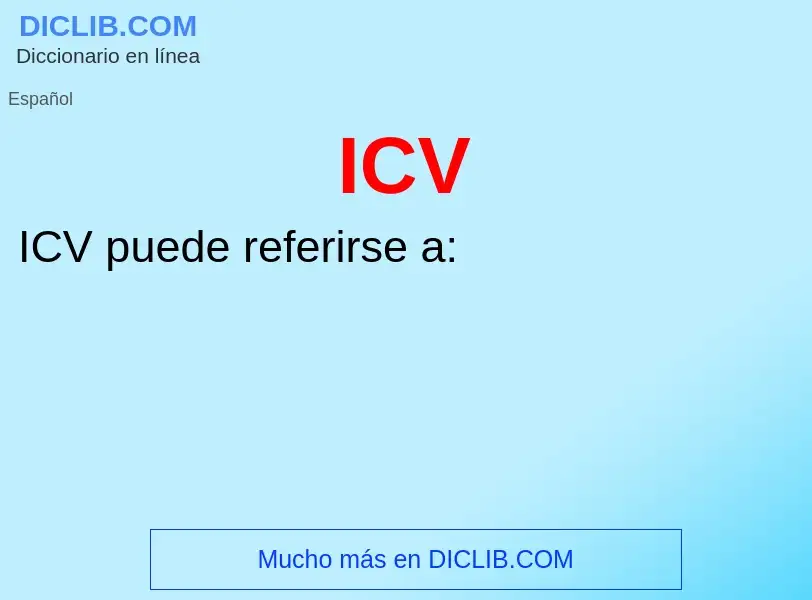 Wat is ICV - definition