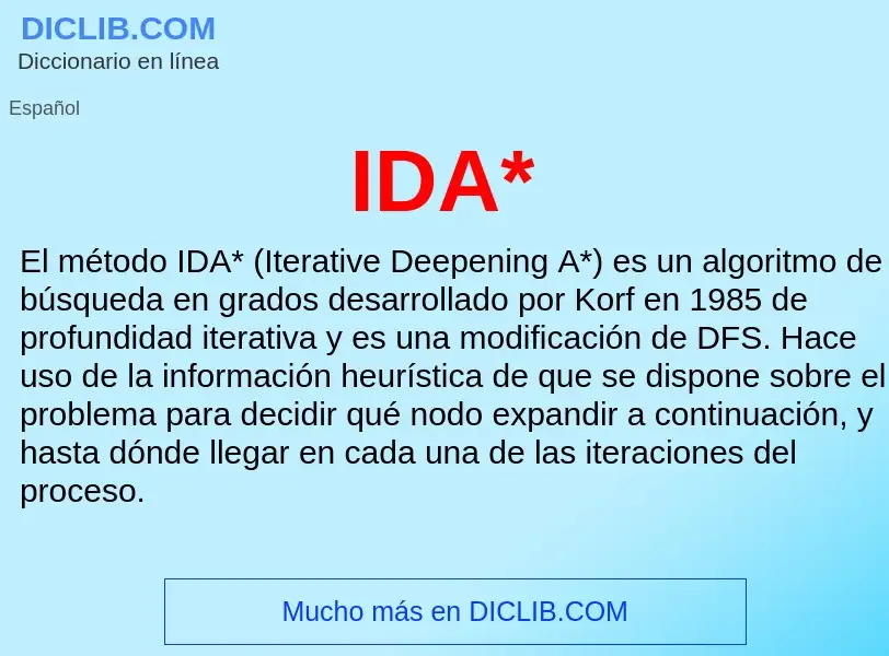 Wat is IDA* - definition