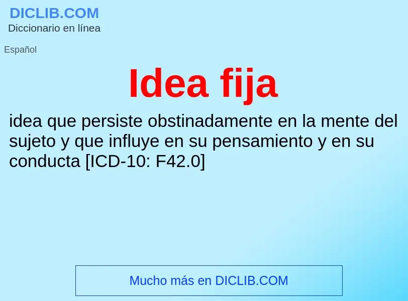 Was ist Idea fija - Definition