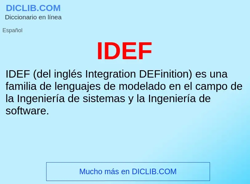 Wat is IDEF - definition