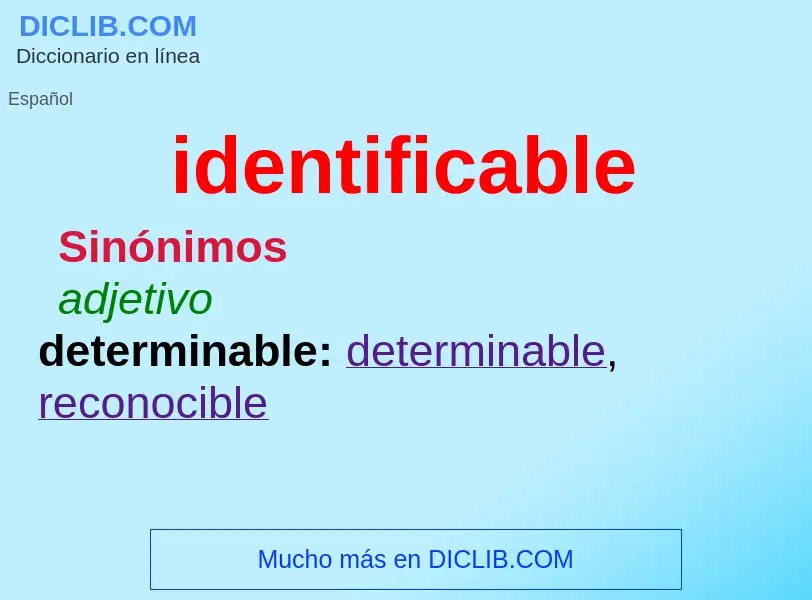 Che cos'è identificable - definizione