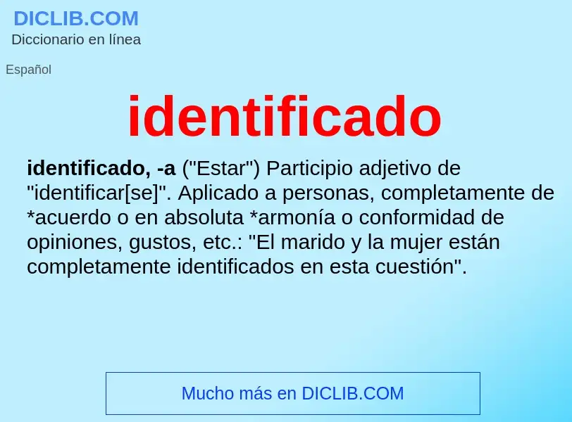 Что такое identificado - определение