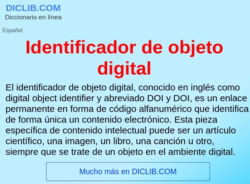 Τι είναι Identificador de objeto digital - ορισμός