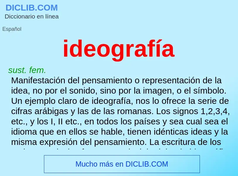 Wat is ideografía - definition