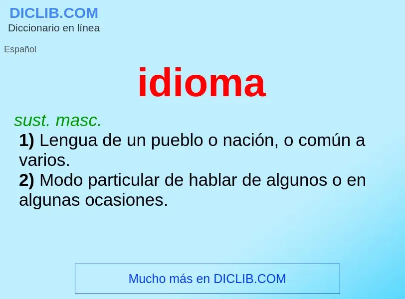 What is idioma - definition