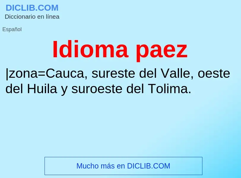 Wat is Idioma paez - definition