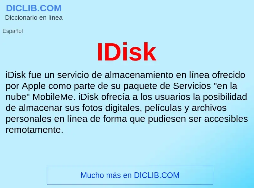 Wat is IDisk - definition