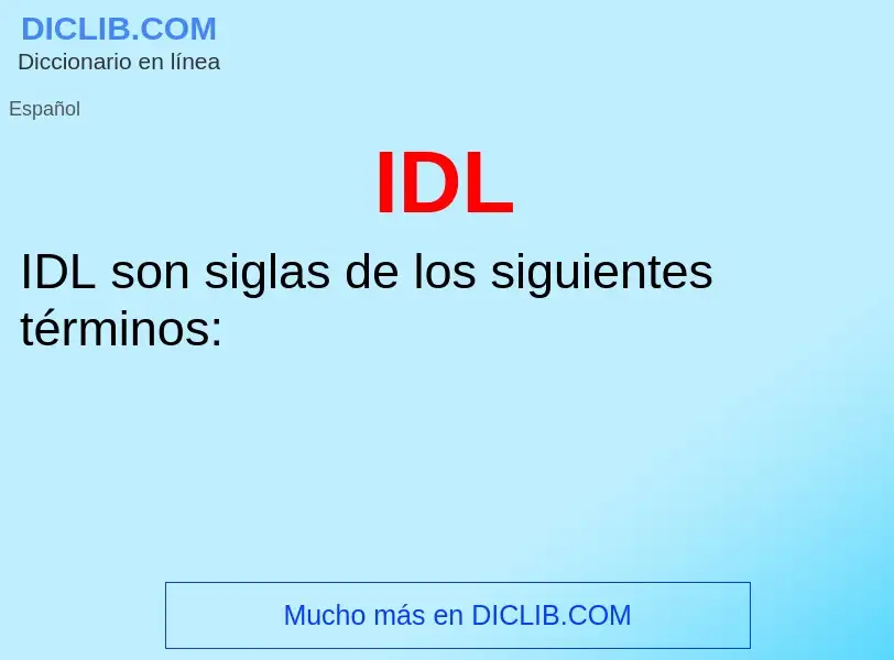 Wat is IDL - definition