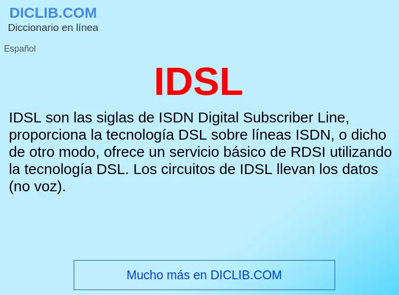 Wat is IDSL - definition