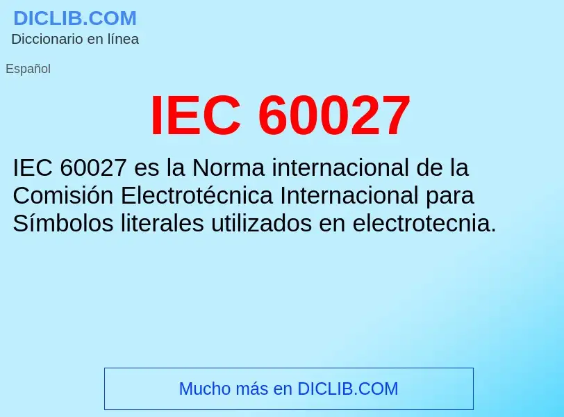 Wat is IEC 60027 - definition