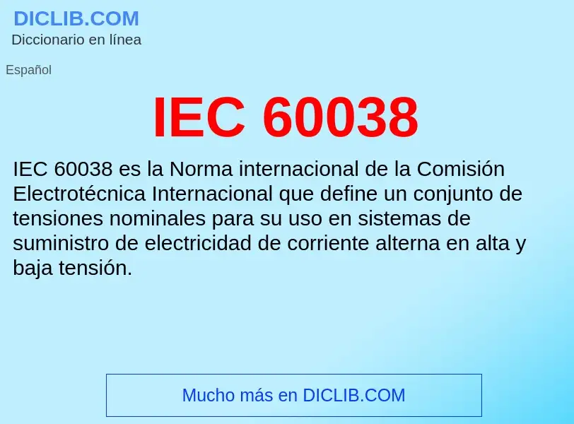 Wat is IEC 60038 - definition