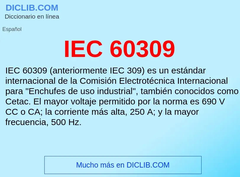 Wat is IEC 60309 - definition