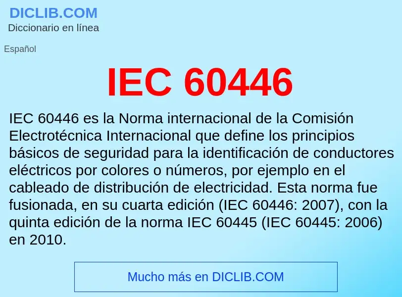 Wat is IEC 60446 - definition