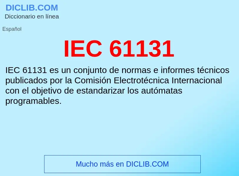 Wat is IEC 61131 - definition