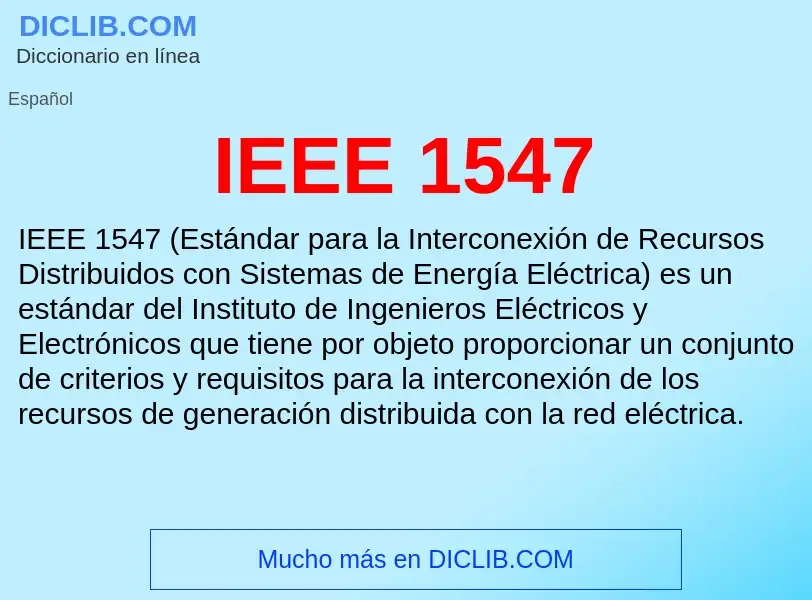 Wat is IEEE 1547 - definition