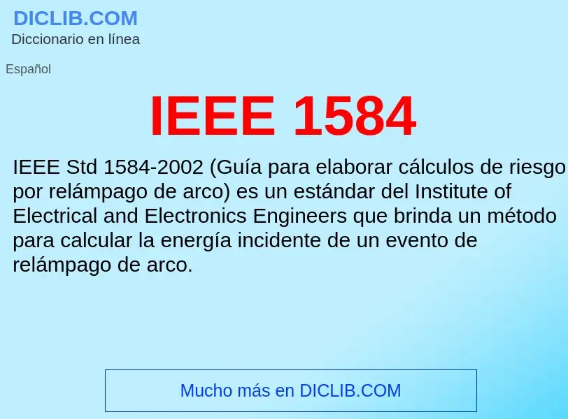 Wat is IEEE 1584 - definition