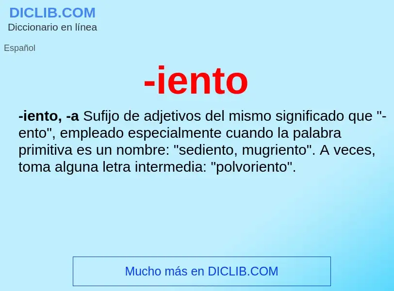 Wat is -iento - definition