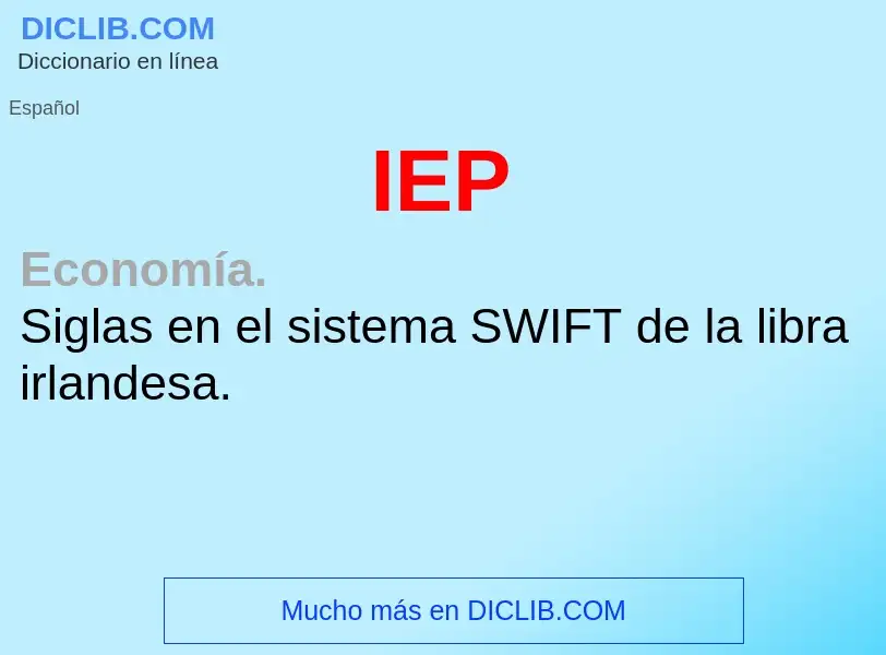 Wat is IEP - definition