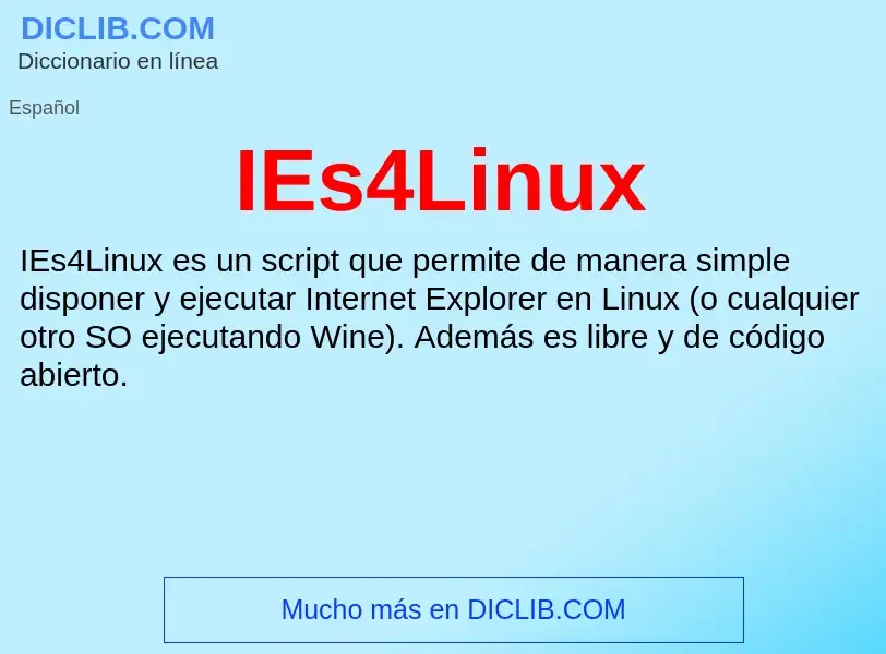 Wat is IEs4Linux - definition